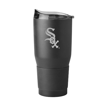 Logo Brands Chicago White Sox 30oz Etch Black Powder Coat Tumbler 507-S30PT-BLK-9